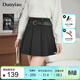 朵以2025冬季新款學(xué)院風(fēng)通勤顯瘦毛呢短裙A字半身裙高腰百褶裙 灰色 S