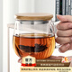 憶壺茶（YIHUTEA） 茶杯玻璃茶具加熱杯墊套裝泡茶道杯 綠茶杯紅茶帶過(guò)濾茶水分離杯 茗悅杯400ml-竹蓋