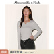 Abercrombie & Fitch【百搭V領(lǐng)T】小麋鹿圖案打底內搭上衣25秋季女裝139-5849 淺灰色 M (165/96A)