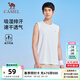 駱駝（CAMEL）速干運動(dòng)背心男跑步健身籃球訓練服T恤 J15BA93012，玉石白/太空灰 ，男 XL