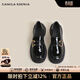 CAMILA KSENIA輕奢品牌樂(lè )福鞋子女士2026年新款春季真皮黑色法式厚底增高小皮鞋 黑色 36