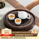 金鑲玉 茶盤(pán)托盤(pán) 實(shí)木竹木家用蓄水式茶臺茶具功夫茶具配件家用簡(jiǎn)約茶盤(pán) 窗花盛水小號25*5