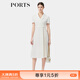 PORTS寶姿春季新品女裝優(yōu)雅褶裥收腰西裝領(lǐng)百褶拼接連衣裙 奶白色-1 XS (2)