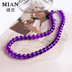 寶卡伊 天然紫水晶項鏈烏拉圭高品紫羅蘭色水晶項鏈圓珠串珠項鏈送媽媽 紫水晶鎖骨鏈7mm-45cm