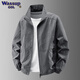WASSUP GOL春秋季男士夾克外穿立領(lǐng)戶(hù)外運動(dòng)寬松韓版休閑夾克男裝外套 灰色 XL