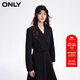 ONLY秋季時(shí)尚簡(jiǎn)約翻領(lǐng)直筒短款西裝牛仔外套女|124155001 J19 黑牛仔 160/80A/S