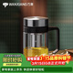萬(wàn)象（WANXIANG）單層玻璃杯500ML鈦銀色U219商務(wù)帶茶漏水杯便攜居家手柄泡茶杯