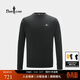 比音勒芬【雙面針織肌理】春秋休閑上衣印花立體肩袖舒適圓領(lǐng)長(cháng)袖T恤男士