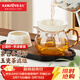 金灶（KAMJOVE）玻璃公道杯帶茶漏過(guò)濾網(wǎng)套裝 茶具配件茶海分茶器加厚功夫茶杯 玻璃公道杯【300mL】配陶瓷茶漏