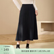 纖莉秀【松緊腰A字半身裙】大碼女裝遮胯顯瘦裙子胖mm冬新款3941 黑灰色 XL