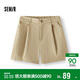 森馬（Semir）休閑褲女夏季打褶半松緊腰寬松短褲女生顯瘦時(shí)尚褲子101325125010