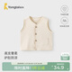 童泰（TONGTAI）嬰兒馬甲春秋季純棉寶寶無(wú)袖上衣兒童休閑馬夾背心坎肩米白80cm