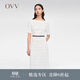 OVV春夏熱賣(mài)女裝一字領(lǐng)短袖簡(jiǎn)約直筒休閑連衣裙小白裙 漂白（凈色）07 L