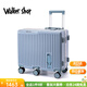Walker Shop兒童行李箱可坐騎加厚鋁框6-12歲男女孩出行登機箱密碼拉桿旅行箱 灰藍色【升級鋁框+折疊腳踏】 20英寸 【可登機】