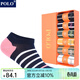 POLO女士彩色條紋網(wǎng)眼透氣短襪6雙裝 春夏新款薄款吸汗女船襪棉襪 6雙 六色【型號1832】 36-39碼鞋合適