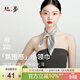 絲界100%桑蠶絲真絲小方巾女條紋印花送媽媽新年禮物通勤絲巾職場(chǎng)領(lǐng)巾