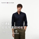 Tommy Hilfiger【彈力牛津紡】26春夏男裝休閑易打理透氣輕量純色條紋襯衫 【牛津紡微彈襯衫】-深藍色FAP M （推薦：135-150斤）
