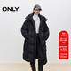 ONLY2025冬季新款90白鴨絨防風(fēng)立領(lǐng)連帽寬松羽絨服女|125412006 H1Z黑色 XS