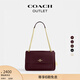 蔻馳（COACH）奧萊女士女包ELODIE斜挎包單肩包通勤鏈條包盒子包 IM/深酒紅色