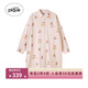 gelatopique25秋冬女睡裙晚安小熊滿(mǎn)印襯衫連衣裙PWFO254369 淺粉色 均碼 F