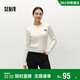 森馬（Semir）毛衣女冬季短款半開(kāi)襟刺繡修身套頭衫女生風(fēng)顯瘦上衣107724107001