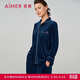 愛(ài)慕內衣秋冬睡衣女海島絨抗靜電長(cháng)袖家居服套裝AM469201藍色165