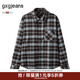 gxgjeans男裝25春新品雙色格子長(cháng)袖襯衫慵懶襯衫外套#J25D031002 藍咖格 M