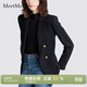 MeetMetro瑪依爾2026春季新款黑色西裝外套女時(shí)尚休閑職業(yè)氣質(zhì)西服 黑色【現貨閃電發(fā)】 L