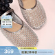 他她（TATA）法式氣質(zhì)透氣涼鞋女鞋平底網(wǎng)面單鞋夏季新款 槍色 37
