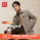 紅豆夾克男【71%羊毛】26年新款毛呢翻領(lǐng)工裝夾克夾棉內里毛呢外套 K3栗灰咖 M 170/92A 推薦100-125斤