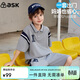 ASK JUNIOR兒童套裝男中大童夏季透氣學(xué)院風(fēng)polo衫寬松運動(dòng)短褲兩件套 灰色