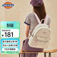 Dickies雙肩包女生背包輕便百搭可愛(ài)休閑PU書(shū)包時(shí)尚滿(mǎn)印通勤旅行奶油杏