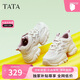 他她（TATA）厚底透氣老爹鞋女鞋輕便增高運動(dòng)鞋百搭鞋子 白/灰紫 38