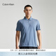 Calvin Klein運動(dòng)【吸濕速干】夏季男士字母ck拉鏈半襟翻領(lǐng)跑步短袖T恤POLO衫 420-晚波藍 S