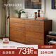 NORHOR北歐表情/素住托弗實(shí)木8斗柜/北歐表情日式中古橡木臥室收納邊柜G 【現貨】胡桃色1.6m