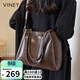 viney牛皮包包女包大容量托特包通勤斜挎單肩包生日禮物品牌送女友老婆