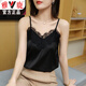 雅鹿時(shí)尚蕾絲吊帶背心女夏內搭冰絲美背打底外穿修身緞面上衣薄款舒適 619黑色 L 110-129斤穿