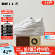 百麗（Belle）沈月同款步步糕厚底小白鞋女26新款商場(chǎng)增高休閑板鞋E7J1DAM6預售 米白色（6CM跟高）【沈月同款】 36
