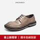 dreambox鈞博vibram夏季薄款休閑皮鞋水洗馬皮輕便透氣男鞋輕奢高端真皮鞋 蒼石灰 39 男碼