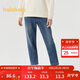 巴拉巴拉女童褲子冬加絨牛仔長(cháng)褲兒童舒適蘿卜褲24108012