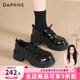 達芙妮厚底樂(lè )福鞋女2026新款春季女鞋英倫風(fēng)黑色小皮鞋百搭增高單鞋子女 黑色 【主圖款-跟高5.5CM】 37