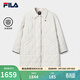 FILA 斐樂(lè )官方女士棉服2026春季新款休閑舒適絎縫中長(cháng)款保暖外套 輕卡其-LK L 170/88A/L