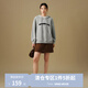 獨束大碼女裝美式簡(jiǎn)約字母印花連帽衛衣2024冬季新品通勤休閑帽衫 月霧灰 XL (尺碼：3)