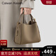 CALWAN KEODH輕奢包包女包牛皮手提水桶包單肩斜挎包生日禮物高級感送女友老婆 大象灰-品牌百搭實(shí)用