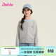 笛莎（DEESHA）官方童裝女童毛衣春秋新款大童女孩兒童洋氣粉彩色撞色針織開(kāi)衫 灰色 160
