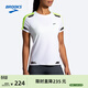 布魯克斯（BROOKS）男女透氣輕薄短袖跑步運動(dòng)上衣T恤反光 女款 白/熒光黃 M