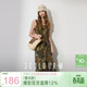 三彩2025夏季新款不規則印花連衣裙荷葉邊雪紡吊帶裙A字長(cháng)裙M