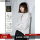 COCOBELLA[商務(wù)休閑風(fēng)]色織條紋亞麻襯衫質(zhì)感親膚襯衣SR0055 米白條紋 S