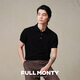 FULL MONTY【插肩袖珠地POLO】新款棉男士polo衫翻領T恤休閑商務咖啡色短袖 黑色70209 M