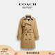 蔻馳（COACH）奧萊女士女裝純色中長(cháng)款風(fēng)衣戶(hù)外外套 卡其色 S